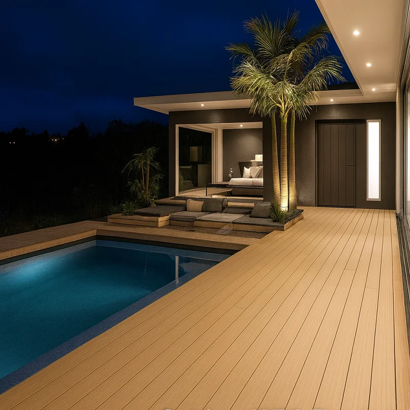 Outdoor WPC Flooring in Poolside Areas