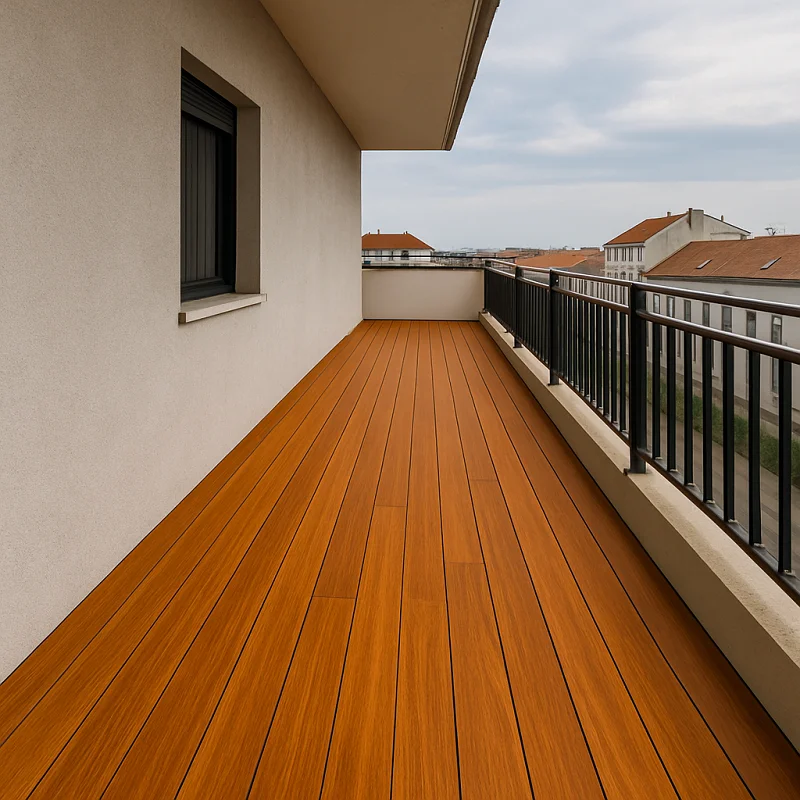 Teak Wood Flooring in Balconies