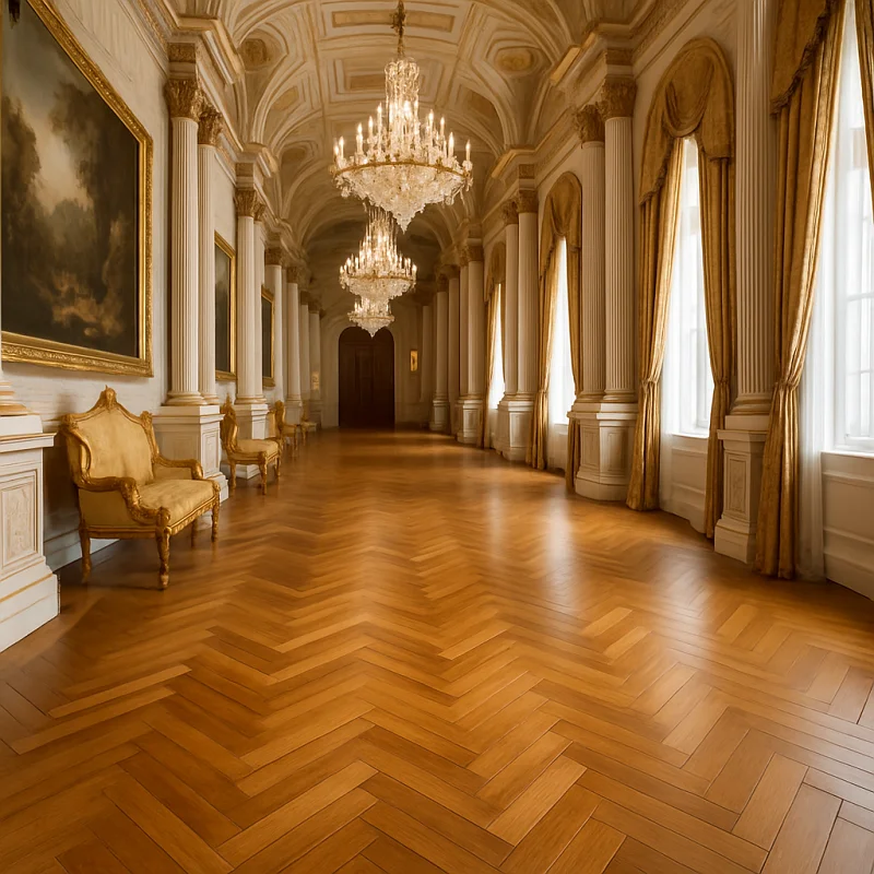 Teak Wood Flooring in Hallways