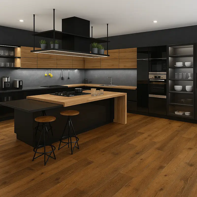 Solid Wood Flooring in Kitchen